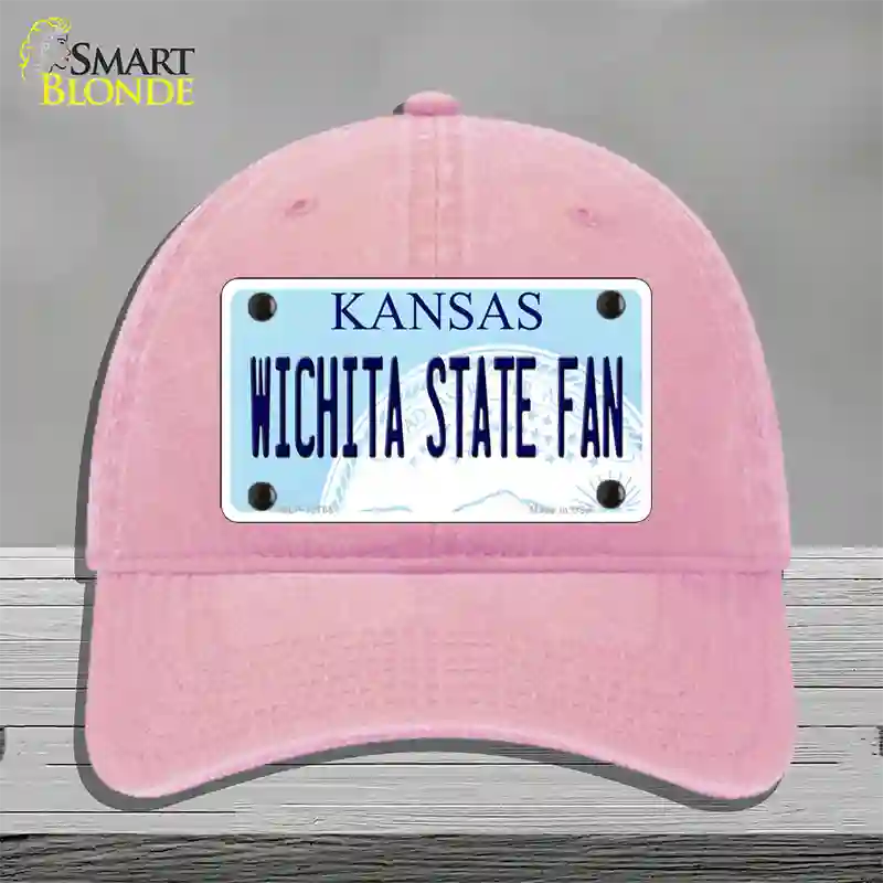 Wichita State Fan Novelty License Plate Hat Tag Unconstructed Cotton / Pink