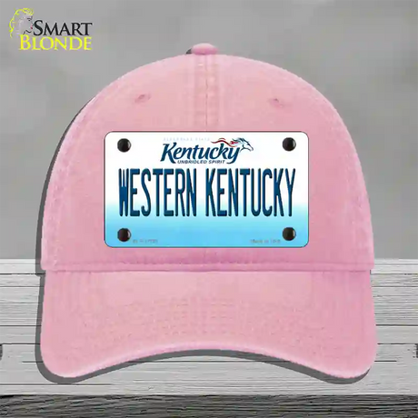 Western Kentucky Novelty License Plate Hat Tag Unconstructed Cotton / Pink