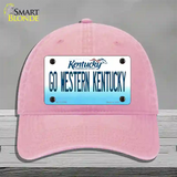 Go Western Kentucky Novelty License Plate Hat Tag Unconstructed Cotton / Pink