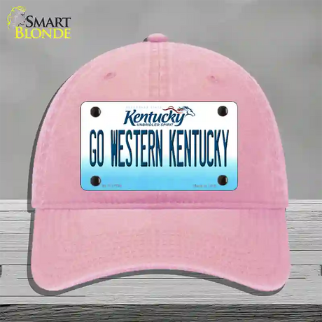 Go Western Kentucky Novelty License Plate Hat Tag Unconstructed Cotton / Pink