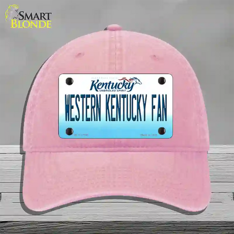 Western Kentucky Fan Novelty License Plate Hat Tag Unconstructed Cotton / Pink