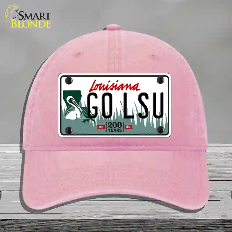 Go LSU Novelty License Plate Hat Tag Unconstructed Cotton / Pink