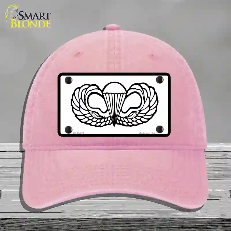 Parachute Badge Novelty License Plate Hat Unconstructed Cotton / Pink