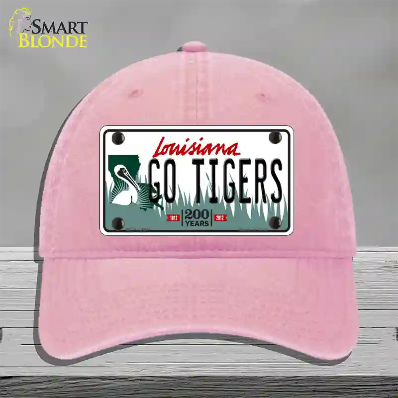 Louisiana Go Tigers Novelty License Plate Hat Tag Unconstructed Cotton / Pink