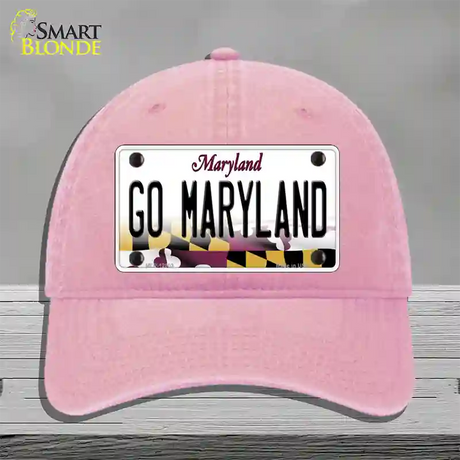 Go Maryland Novelty License Plate Hat Tag Unconstructed Cotton / Pink