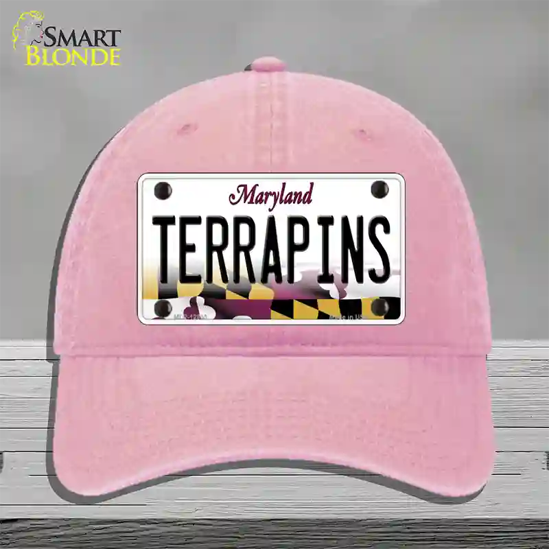 Terrapins Novelty License Plate Hat Tag Unconstructed Cotton / Pink