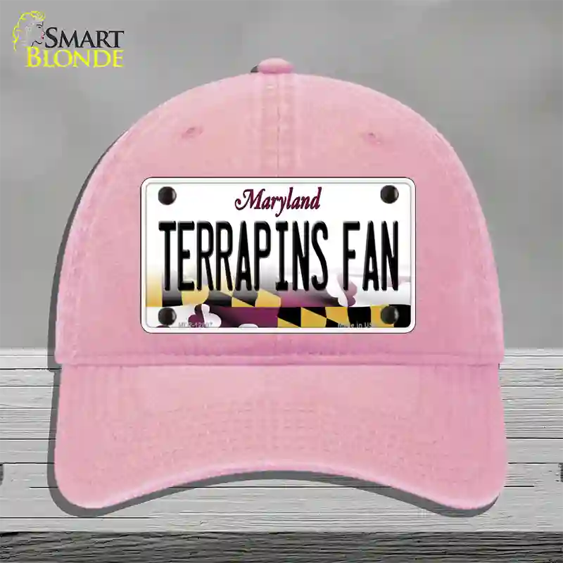 Terrapins Fan Novelty License Plate Hat Tag Unconstructed Cotton / Pink