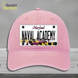 Naval Academy Novelty License Plate Hat Tag Unconstructed Cotton / Pink