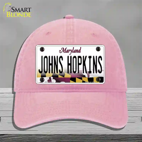 Johns Hopkins Novelty License Plate Hat Tag Unconstructed Cotton / Pink