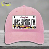 Johns Hopkins Fan Novelty License Plate Hat Unconstructed Cotton / Pink