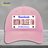 Boston College Fan Novelty License Plate Hat Unconstructed Cotton / Pink