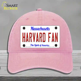 Harvard Fan Novelty License Plate Hat Unconstructed Cotton / Pink