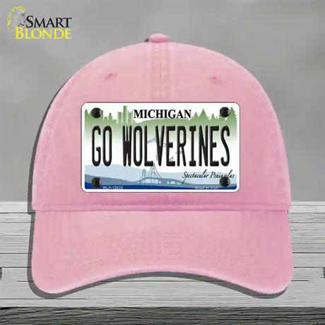 Go Wolverines Novelty License Plate Hat Unconstructed Cotton / Pink