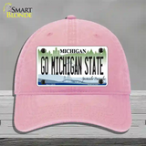 Go Michigan State Novelty License Plate Hat Unconstructed Cotton / Pink