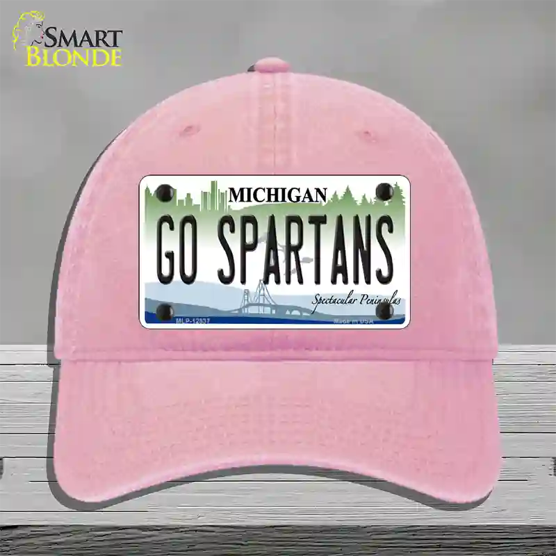 Go Spartans Novelty License Plate Hat Unconstructed Cotton / Pink