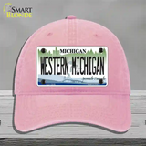 Western Michigan Novelty License Plate Hat Unconstructed Cotton / Pink