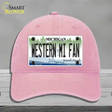 Western Michigan Fan Novelty License Plate Hat Unconstructed Cotton / Pink