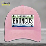 Broncos Michigan Novelty License Plate Hat Unconstructed Cotton / Pink