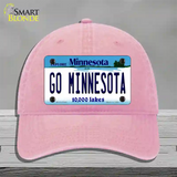 Go Minnesota Novelty License Plate Hat Unconstructed Cotton / Pink