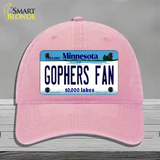 Gophers Fan Novelty License Plate Hat Unconstructed Cotton / Pink