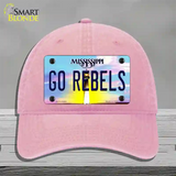 Go Rebels Novelty License Plate Hat Unconstructed Cotton / Pink