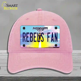 Rebels Fan Novelty License Plate Hat Unconstructed Cotton / Pink