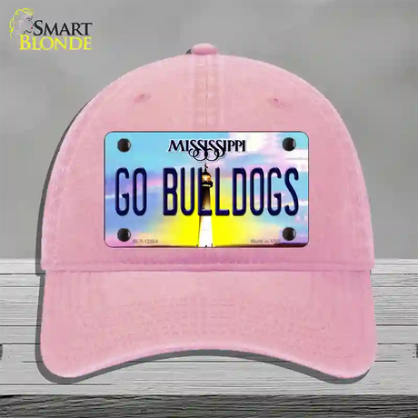 Go Bulldogs Mississippi Novelty License Plate Hat Unconstructed Cotton / Pink