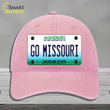 Go Missouri Novelty License Plate Hat Unconstructed Cotton / Pink