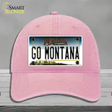 Go Montana Novelty License Plate Hat Unconstructed Cotton / Pink