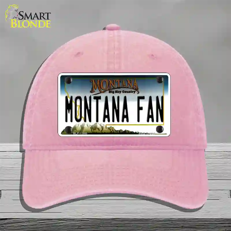 Montana Fan Novelty License Plate Hat Unconstructed Cotton / Pink