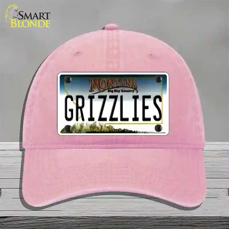 Grizzlies Novelty License Plate Hat Unconstructed Cotton / Pink