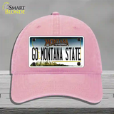 Go Montana State Novelty License Plate Hat Unconstructed Cotton / Pink