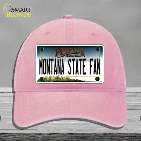 Montana State Fan Novelty License Plate Hat Unconstructed Cotton / Pink