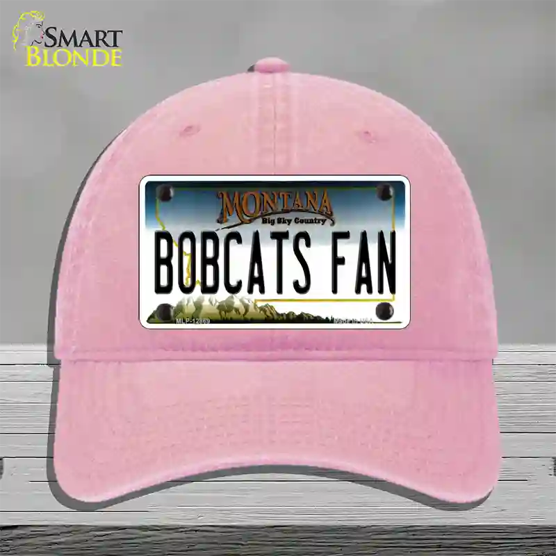 Bobcats Fan Novelty License Plate Hat Unconstructed Cotton / Pink