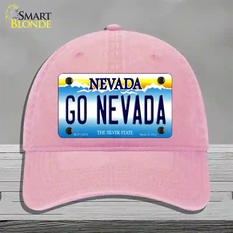 Go Nevada Novelty License Plate Hat Unconstructed Cotton / Pink