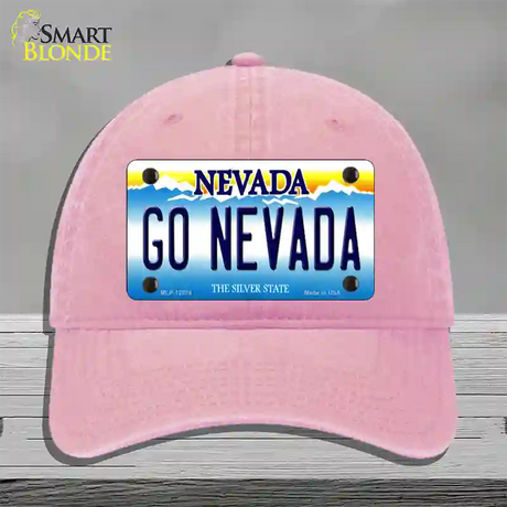 Go Nevada Novelty License Plate Hat Unconstructed Cotton / Pink