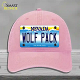 Wolf Pack Novelty License Plate Hat Unconstructed Cotton / Pink