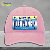 Wolf Pack Fan Novelty License Plate Hat Unconstructed Cotton / Pink