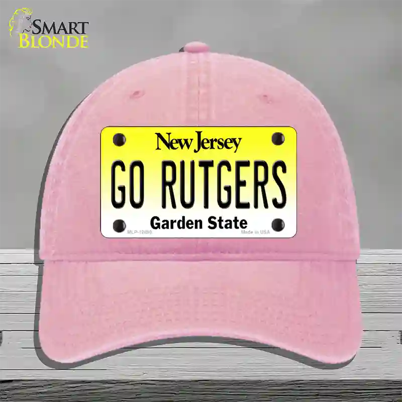 Go Rutgers Novelty License Plate Hat Unconstructed Cotton / Pink