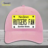 Rutgers Fan Novelty License Plate Hat Unconstructed Cotton / Pink