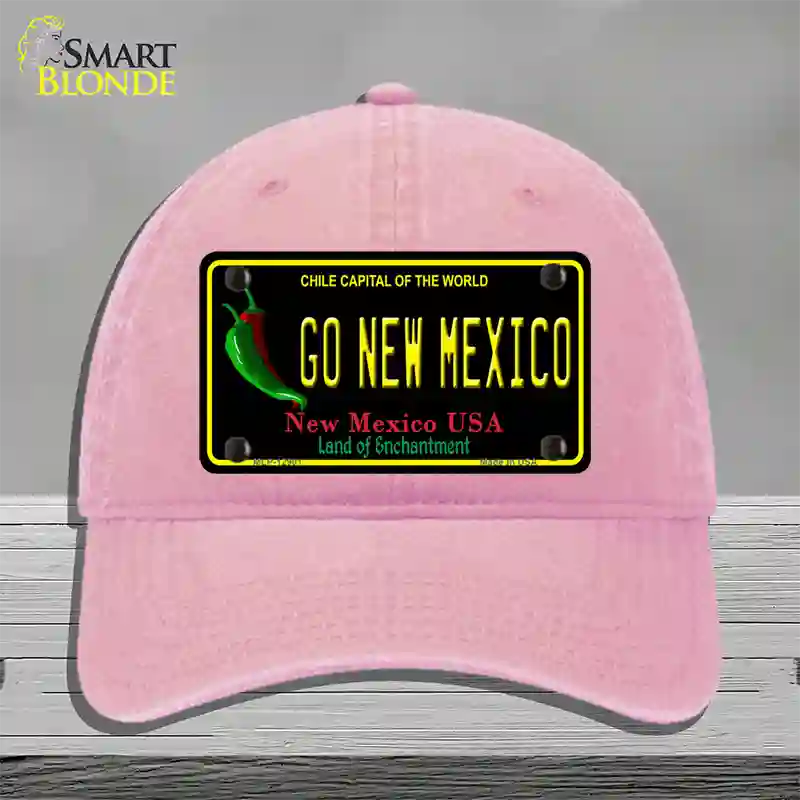 Go New Mexico Novelty License Plate Hat Unconstructed Cotton / Pink