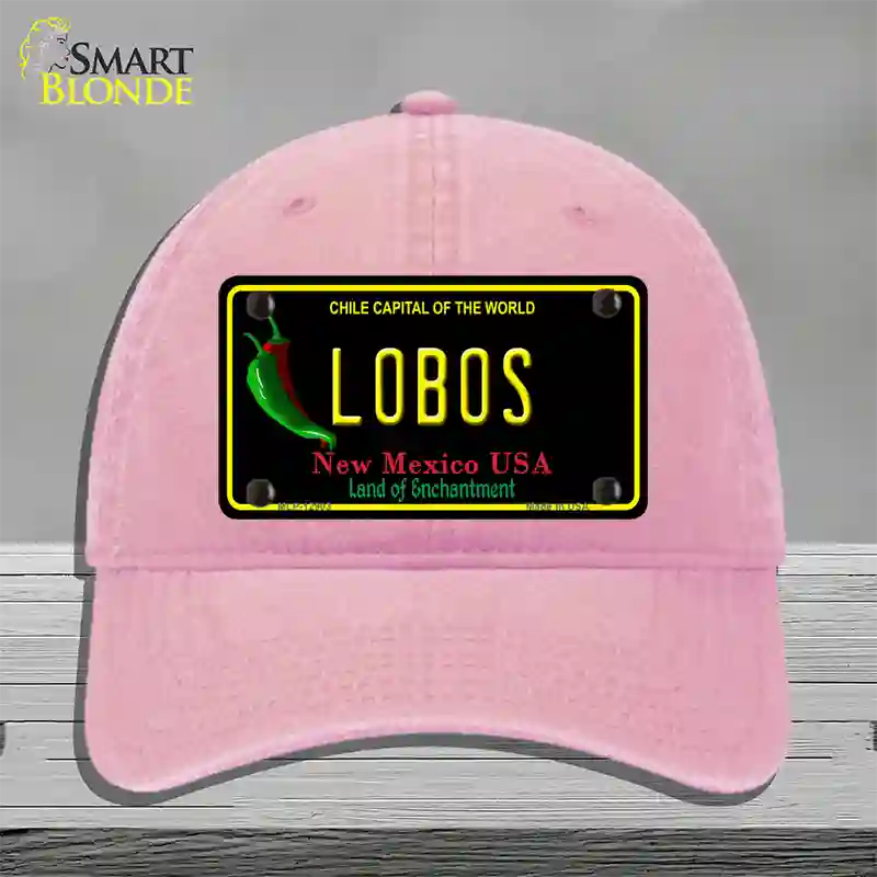 Lobos Novelty License Plate Hat Unconstructed Cotton / Pink