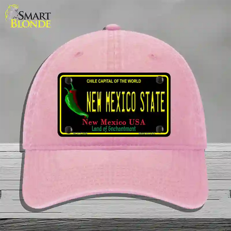 New Mexico State Novelty License Plate Hat Unconstructed Cotton / Pink