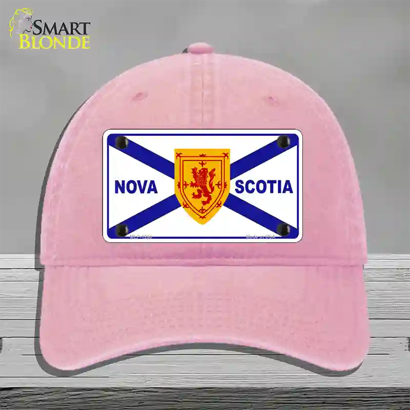 Nova Scotia Flag Novelty License Plate Hat Unconstructed Cotton / Pink