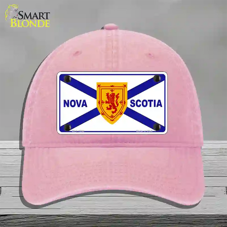 Nova Scotia Flag Novelty License Plate Hat Unconstructed Cotton / Pink