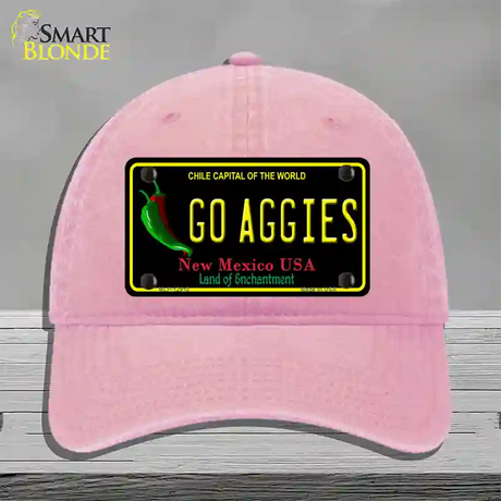 Go Aggies Novelty License Plate Hat Unconstructed Cotton / Pink