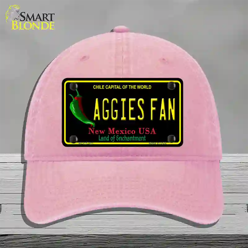 Aggies Fan Novelty License Plate Hat Unconstructed Cotton / Pink