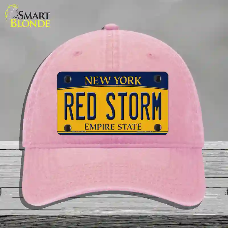 Red Storm Novelty License Plate Hat Unconstructed Cotton / Pink