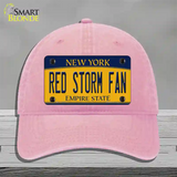 Red Storm Fan Novelty License Plate Hat Unconstructed Cotton / Pink