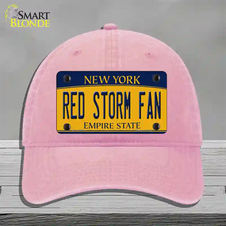 Red Storm Fan Novelty License Plate Hat Unconstructed Cotton / Pink